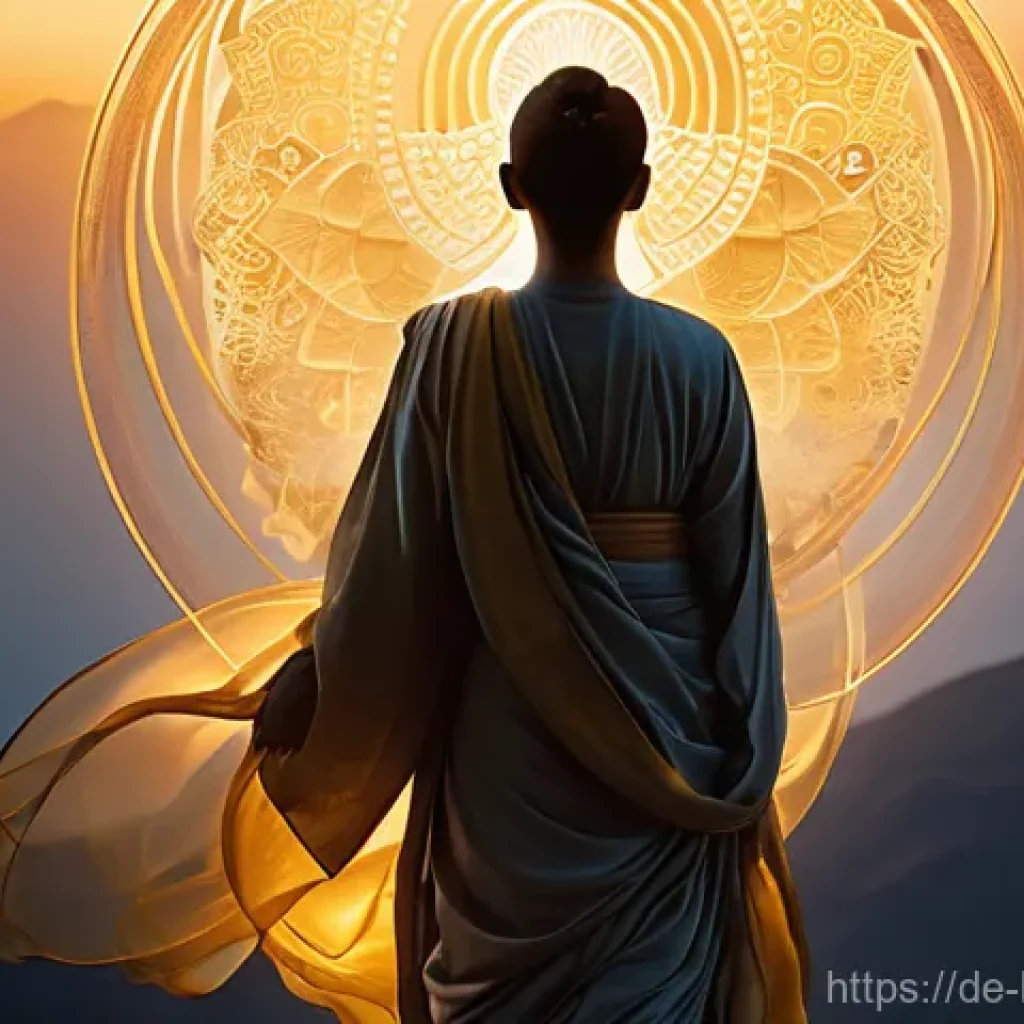 불교에서의 전생 - "A deeply symbolic and ethereal image representing the Buddhist concept of the continuum of consciou...